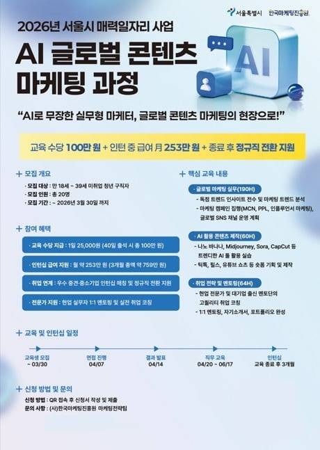 <사진: AI 글로벌 콘텐츠 마케팅 과정 포스터>