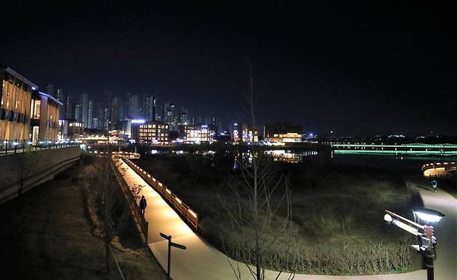 성성호수공원 야경.