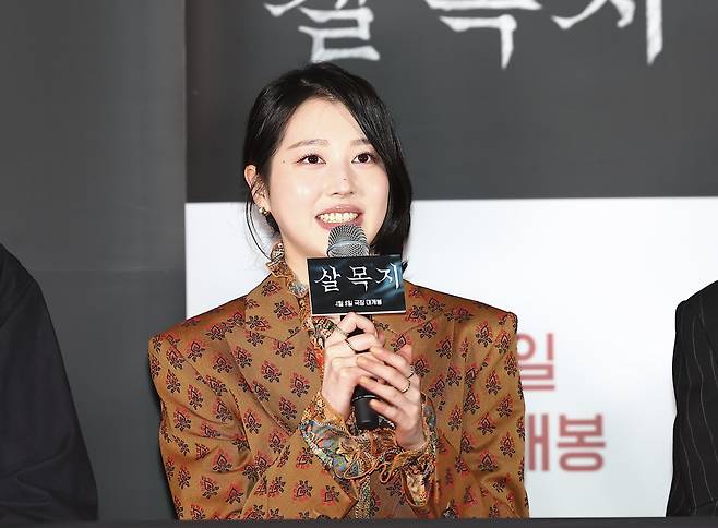 [서울=뉴시스] 김근수 기자 = 영화 ‘살목지’에서 세정 역을 맡은 배우 장다아가 24일 서울 용산구 CGV용산점에서 열린 영화 살목지 시사회에서 질의응답을 하고 있다. 2026.03.24. ks@newsis.com
