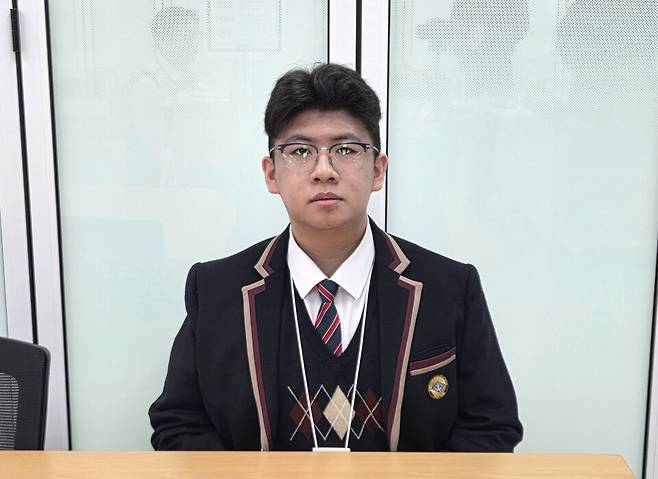 ▲ 동탄중학교 학생회장 김민서 군.