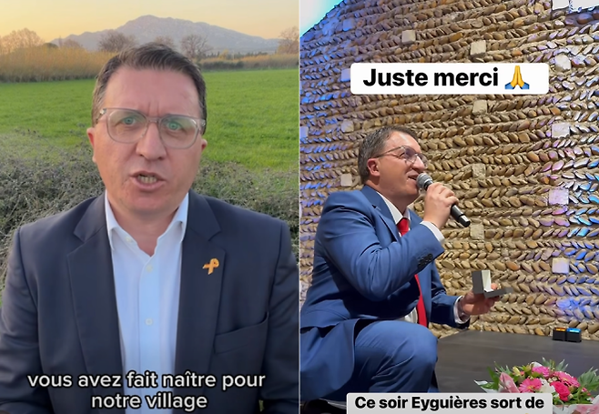 지난 22일(현지시간) 치러진 프랑스 지방선거에서 부슈뒤론주 에기에르 시장으로 당선된 프레데릭 뒤랑. 뒤랑 시장 페이스북 캡처