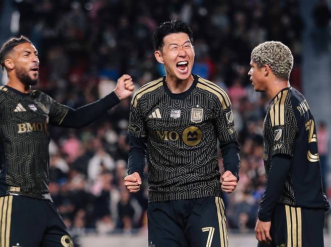 드니 부앙가(왼쪽부터) 손흥민, 다비드 마르티네스. LAFC 공식 채널 캡처