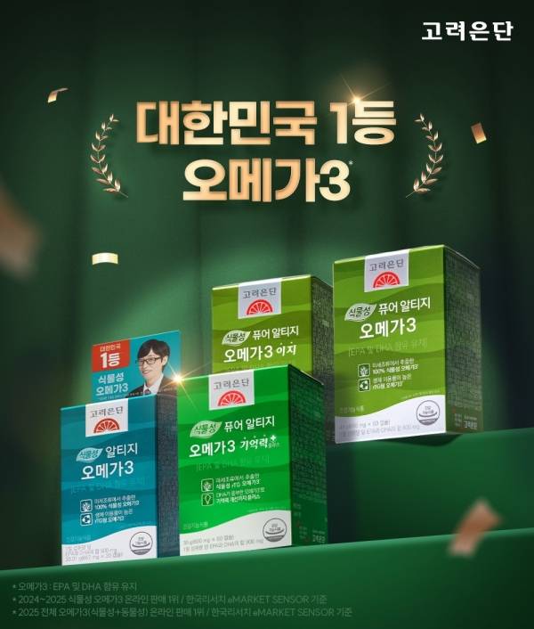 고려은단 식물성 오메가3_ 온라인 판매 1위 등극… "식물성·고순도 트렌드 견인". ⓒ고려은단 
