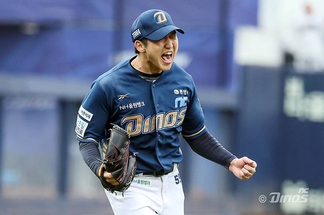 구창모가 삼진을 잡은 뒤 포효하고 있다. 사진 | NC 다이노스