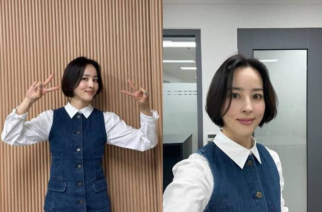 한혜진이 인스타그램을 통해 단발 헤어 스타일 사진을 공개했다. 사진=한혜진의 인스타그램