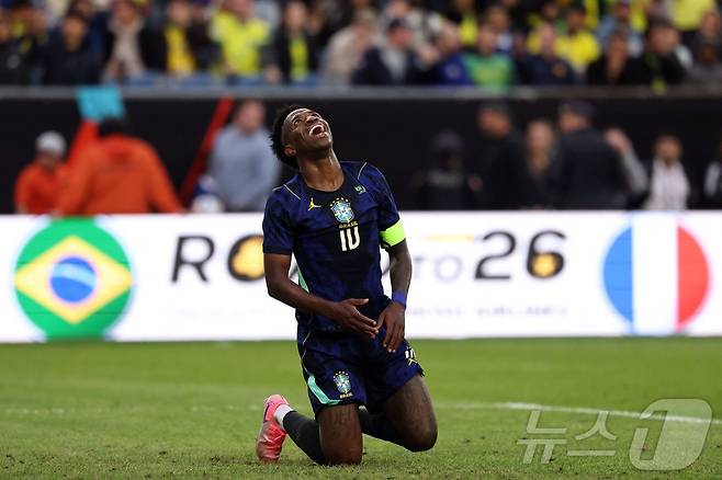 프랑스와 평가전서 침묵한 비니시우스. ⓒ AFP=뉴스1