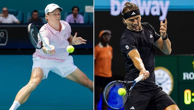마이애미오픈 4강에서 격돌하는 시너와 즈베레프. ATP