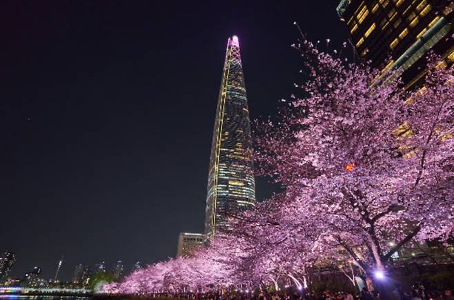 잠실 석촌호수 벚꽃축제, 롯데물산