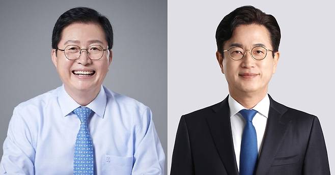 더불어민주당 장종태 의원(왼쪽)과 허태정 전 대전시장. 대전일보DB