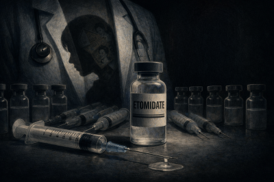 법원이 전신마취제 에토미데이트를 5천여 회 불법 투약·판매한 내과 전문의에게 징역 4년을 확정했다. 챗GPT 생성 이미지