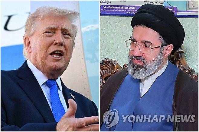 도널드 트럼프 미국 대통령(왼쪽)과 모즈타바 하메네이 이란 최고지도자. 연합뉴스