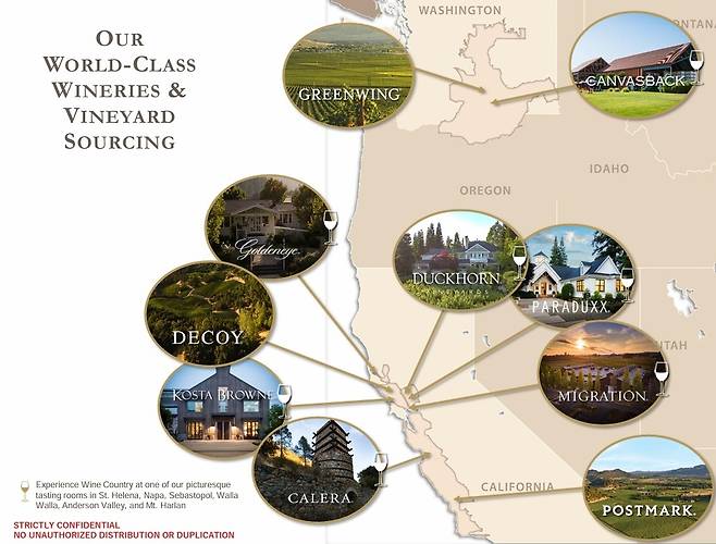 덕혼 포트폴리오 와이너리 위치.&nbsp;