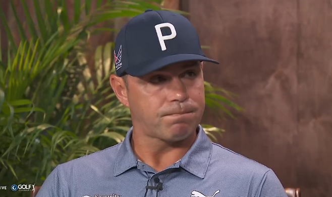 눈시울을 붉히는 개리 우들랜드. 골프채널