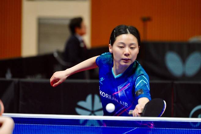 종별탁구선수권 여자 일반부 단식 결승에 나선 최효주 [촬영 이동칠]