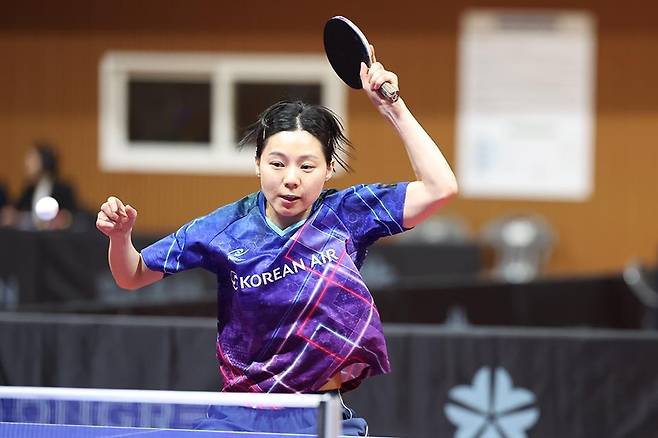 종별탁구선수권 여자단식에 나선 최효주의 경기 장면 [대한탁구협회 제공. 재판매 및 DB 금지]