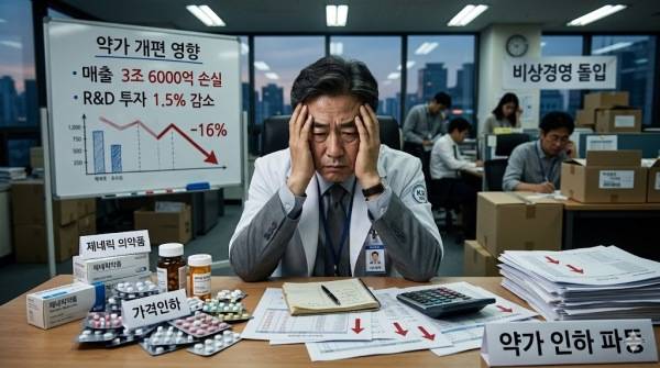 정부가 제네릭 약가를 45%로 낮추면서 제약업계의 고충이 깊어지고 있다./사진=제미나이