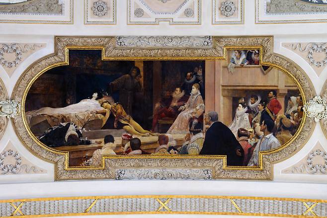 클림트의 유일한 자화상이 그려진 셰익스피어의 글로브 극장(Karl Heindl BURG 제공)