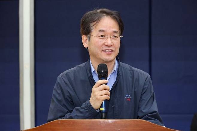 이동환 고양특례시장이 28일 열린 '2026년 제28회 고양특례시장배 유도대회'에서 인사말을 하고 있다. 고양시 제공