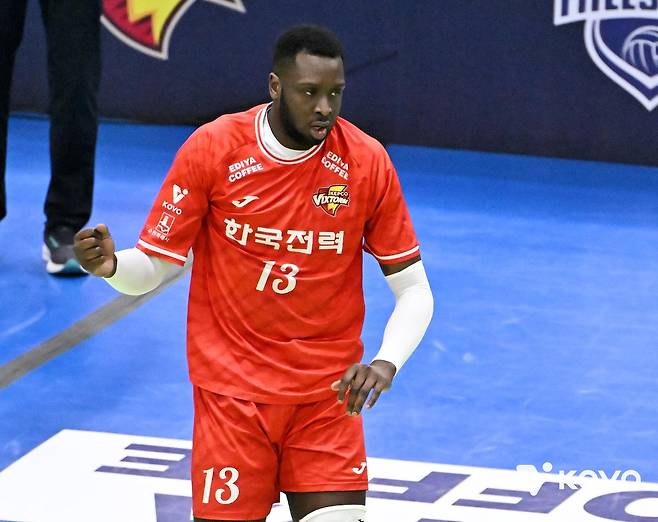 한국전력의 외국인 거포 베논 [한국배구연맹 제공. 재판매 및 DB 금지]