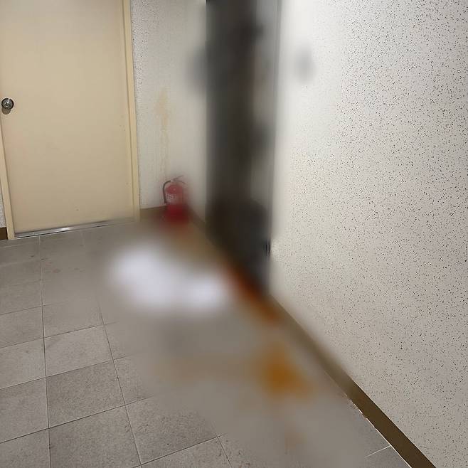 지난 1월 수도권에 거주하는 A씨의 집에 인분과 전단이 뿌려져 있다. 사진 독자