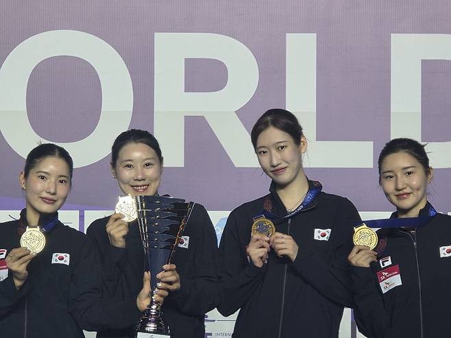 대한민국 여자 에페 대표팀, 아스타나 월드컵 단체전 우승 [대한펜싱협회 제공]