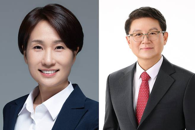 국민의힘 김수민·윤갑근 충북지사 예비후보. 충북선관위 제공