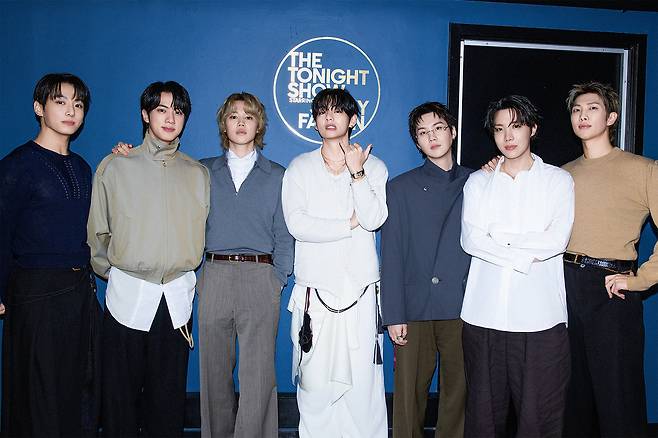 그룹 방탄소년단(BTS)이 지난 26~27일 양일간 미국 NBC ‘더 투나잇 쇼 스타링 지미 팰런’ 토크쇼에 출연했다. 사진제공=빅히트뮤직