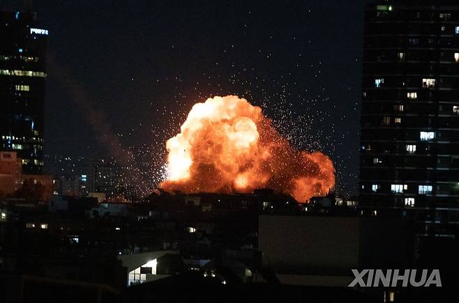 이란 전쟁의 공습 현장  [신화=연합뉴스. 재판매 및 DB 금지]