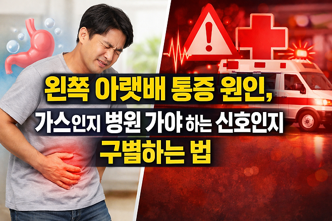 왼쪽 아랫배 통증 원인 가스인지 병원 가야 하는 신호인지 구별하는 법