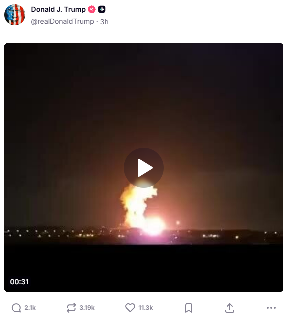 도널드 트럼프 미국 대통령 트루스소셜 계정 갈무리