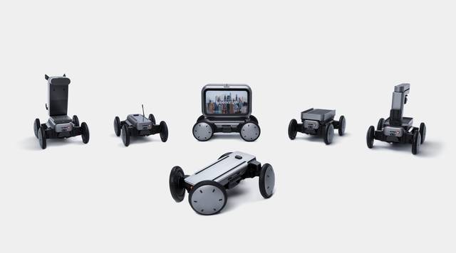 뒷열 왼쪽부터 모베드 골프, 모베드 프로, 모베드 딜리버리, 모베드 언로딩, 모베드 로딩, 앞열 가운데 모베드 베이직. 현대차 제공