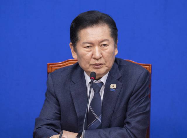 ▲ 더불어민주당 정청래 대표가 31일 국회에서 열린 시ㆍ도 당 비례대표 후보자 추천 관리위원장 연석회의에 참석해 인사말을 하고 있다. 연합뉴스