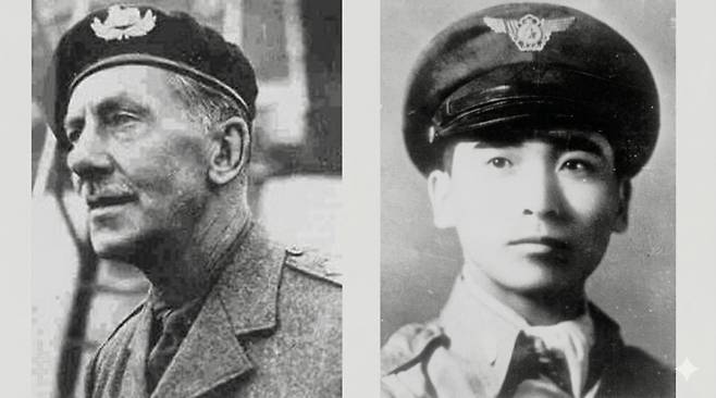 김현일 공군 대위(오른쪽)와 제임스 파워 칸 영국 육군 중령./사진제공=보훈부.