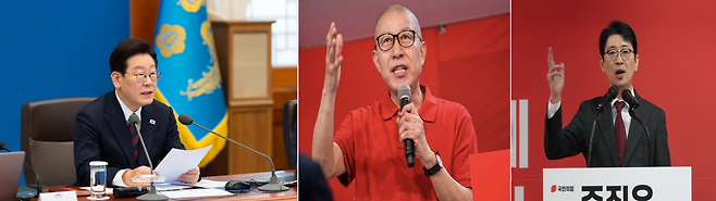 (왼쪽부터) 이재명 대통령, 박형준 부산시장, 주진우 국민의힘 의원 [페이스북 등 캡처]