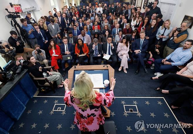 백악관 브리핑 [로이터 연합뉴스. 재판매 및 DB 금지]