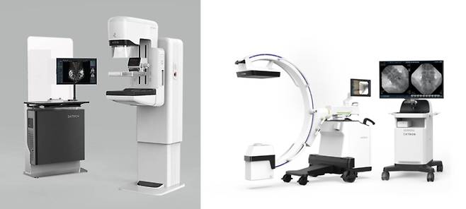 유방암 진단 맘모 시스템 아이디아 넥스(왼쪽)과 수술용 동영상 엑스레이 장비시스템 엑스트론(오른쪽). (이미지=디알텍)