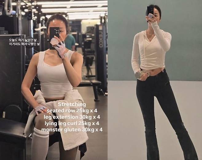 김경화 전 아나운서가 운동하는 모습을 공개했다. 사진=김경화 인스타그램