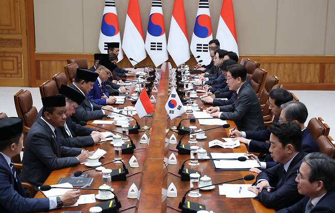 이재명 대통령이 1일 청와대 본관에서 열린 한-인도네시아 확대정상회담에서 발언하고 있다. 2026.04.01. 청와대사진기자단 김호영기자