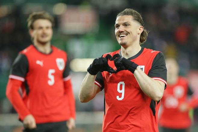 [빈=AP/뉴시스]오스트리아 자비처 결승골. 2026.03.31.