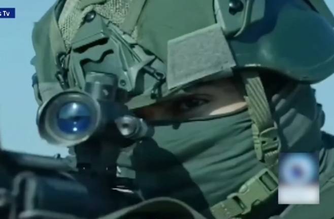 이란 국영매체가 공개한 이란 특수부대 훈련 모습. 영상 캡처