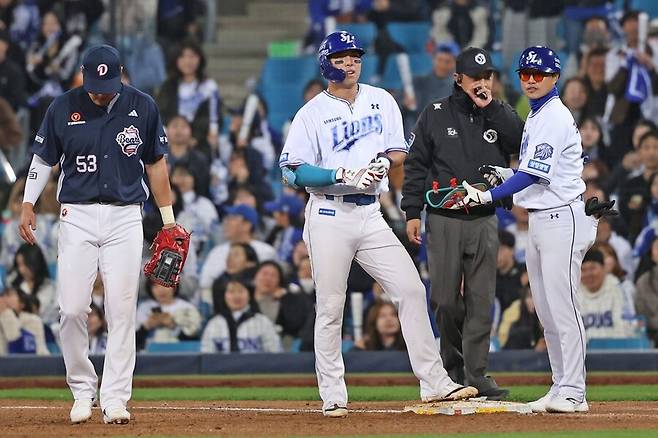 ▲ 김영웅(왼쪽에서 두 번째) ⓒ삼성 라이온즈