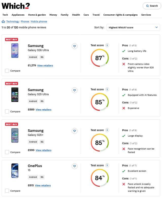 소비자연맹지 사이트 캡쳐 [사진=삼성전자]