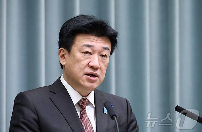 기하라 미노루 일본 관방장관. 사진은 지지통신 제공. 2025.12.18 ⓒ AFP=뉴스1