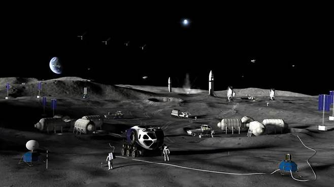 미 항공우주국(NASA)의 달 기지 상상도./NASA