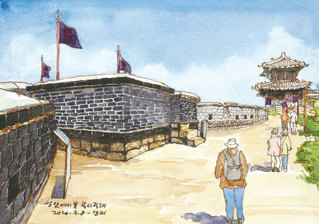 적대는 원성의 여장만큼 높이가 높아야 한다. 그림=이강미 어반스케처