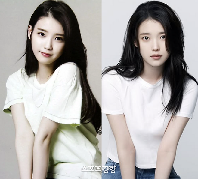 2012년 아이유 프로필(왼쪽), 2026년 아이유 프로필. 소속사 제공