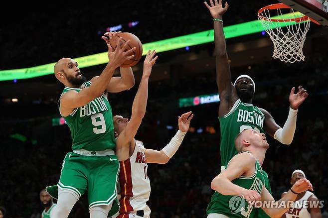 보스턴 셀틱스와 마이애미 히트의 경기 장면 [Imagn Images=연합뉴스]