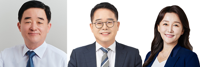 왼쪽부터 강득구(안양 만안), 민병덕(안양 동안갑), 이재정(안양 동안을) 국회의원.&nbsp;사진=해당 의원실 제공