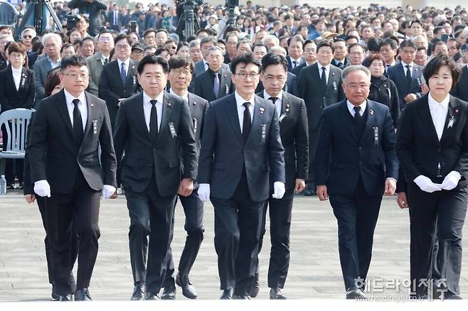 제78주년 제주4.3희생자추념식에 참석한 김민석 국무총리. ⓒ헤드라인제주
