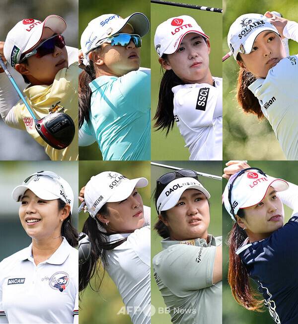 2026년 미국여자프로골프(LPGA) 투어 아람코 챔피언십 우승에 도전하는 김효주, 김세영, 황유민, 고진영, 이미향, 윤이나, 유해란, 최혜진 프로. 사진제공=ⓒAFPBBNews = News1 (사진을 무단으로 사용하지 마십시오.)